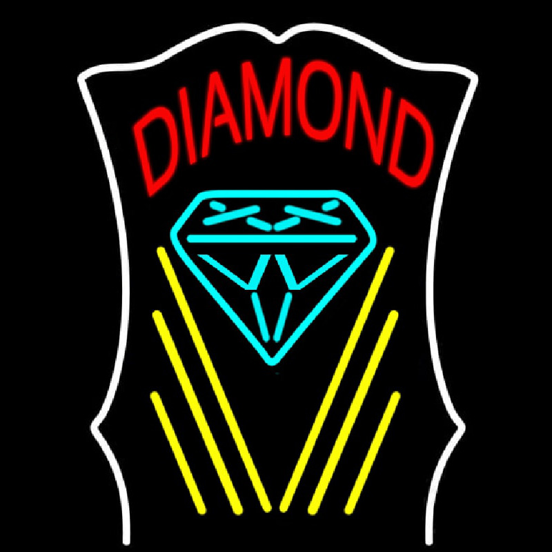 Diamond With White Border Neonkyltti