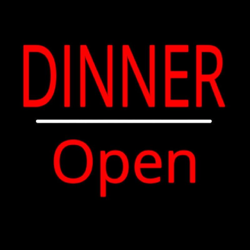 Dinner Open White Line Neonkyltti