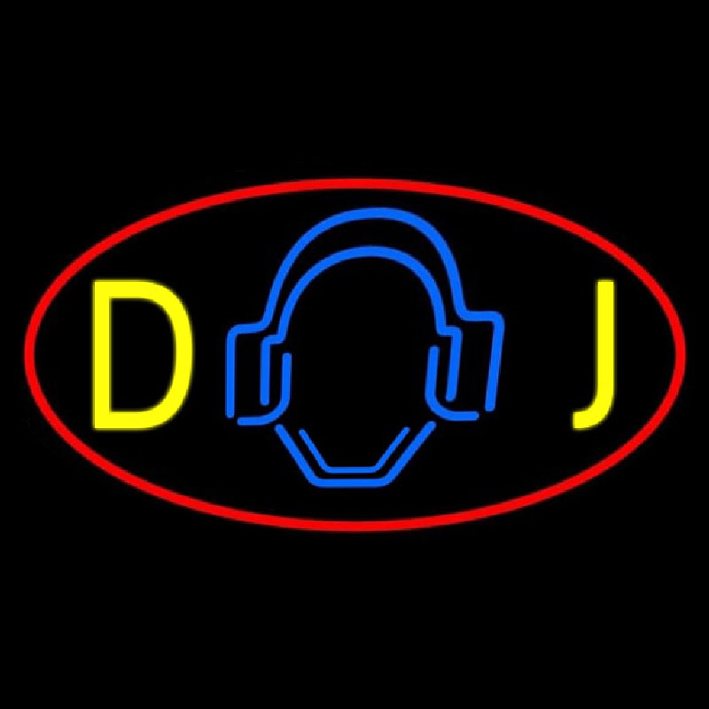 Dj Logo 5 Neonkyltti