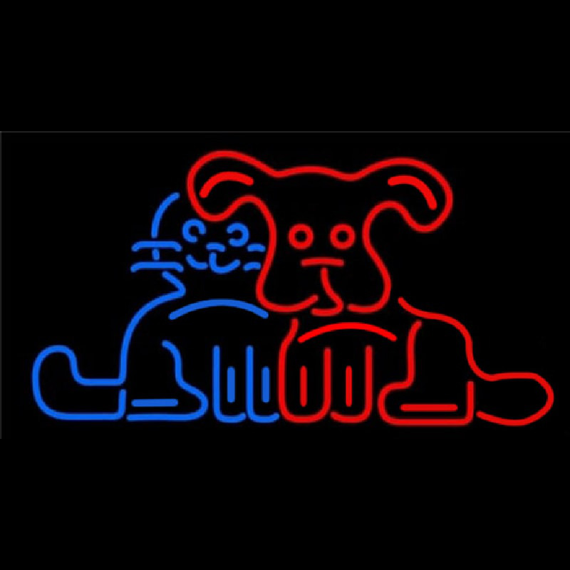 Dog Cat Logo Neonkyltti