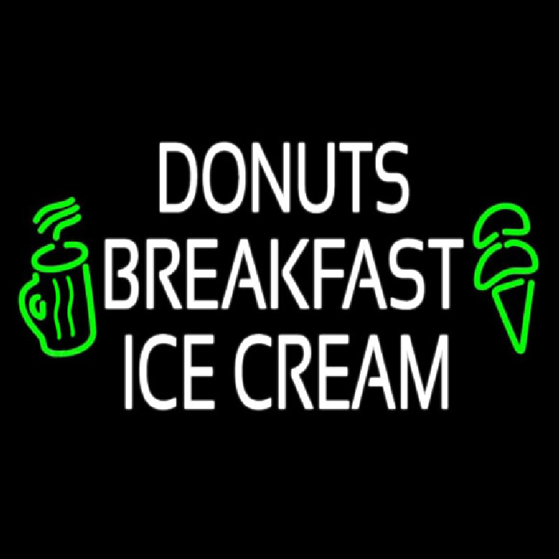 Donuts Breakfast Ice Cream Neonkyltti