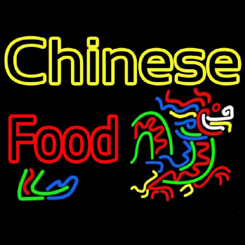 Double Stroke Chinese Food Logo Neonkyltti