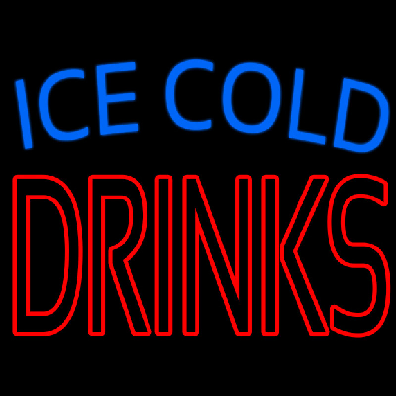 Double Stroke Ice Cold Drinks Neonkyltti