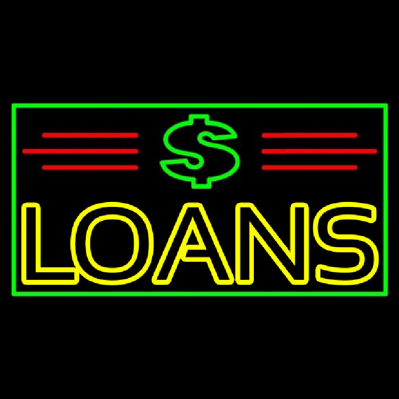 Double Stroke Loans With Dollar Logo And Border And Lines Neonkyltti