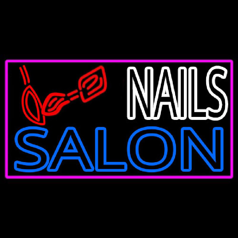 Double Stroke Nail Salon Logo Neonkyltti