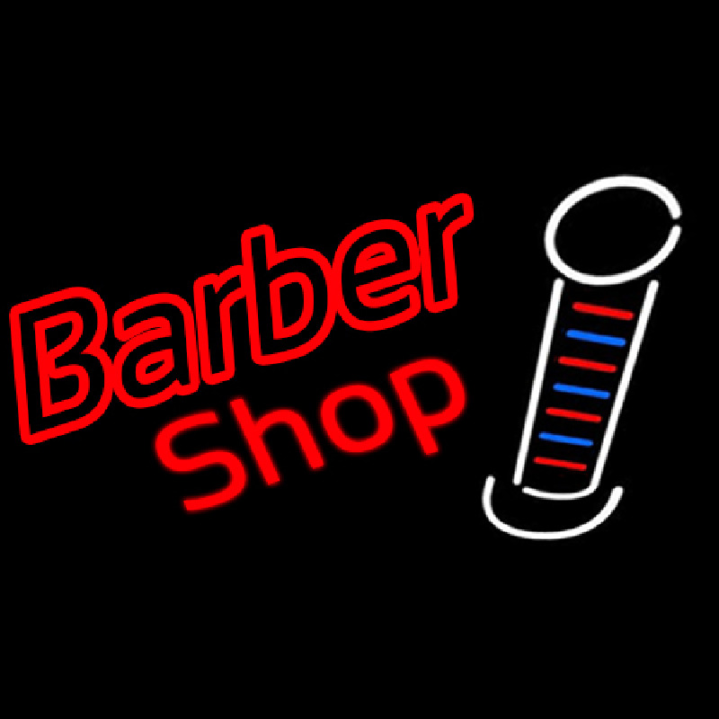 Double Stroke Red Barber Shop Neonkyltti