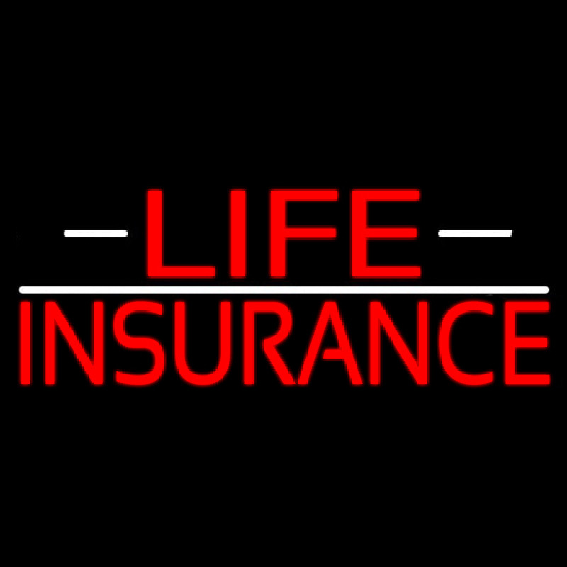 Double Stroke Red Life Insurance With White Lines Neonkyltti