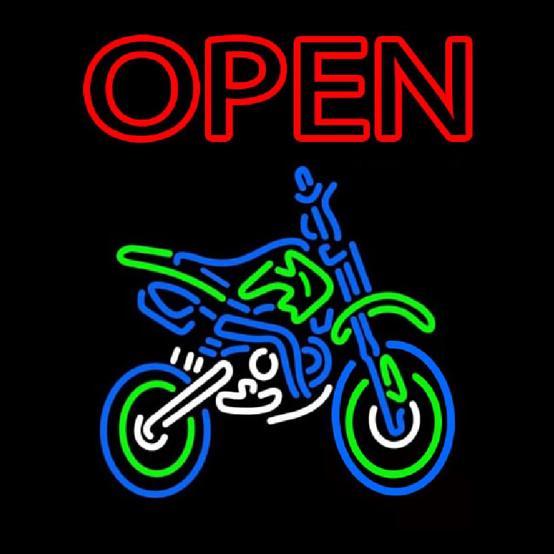 Double Stroke Red Open Bike Logo Neonkyltti