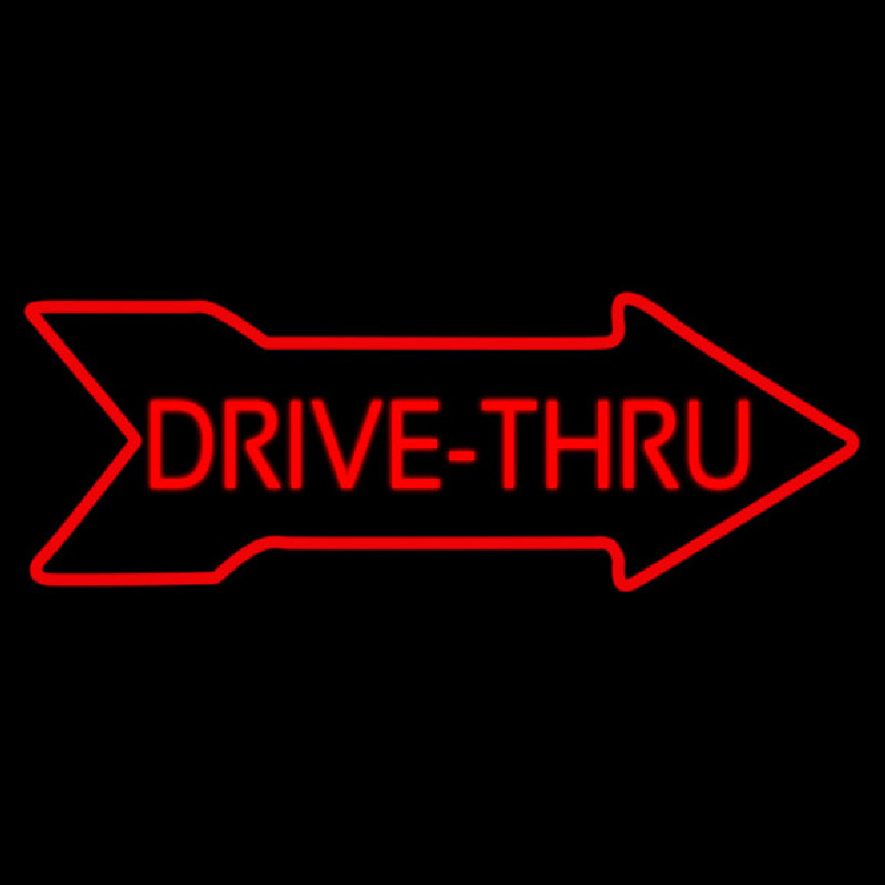 Drive Thru With Arrow Neonkyltti