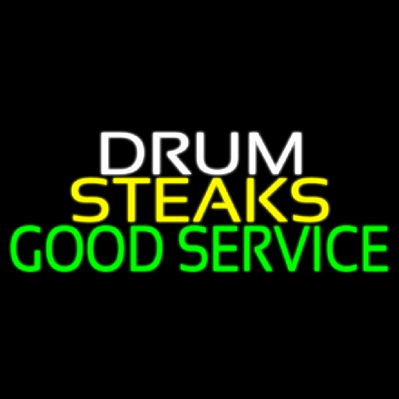 Drum Steaks Good Service Block 1 Neonkyltti