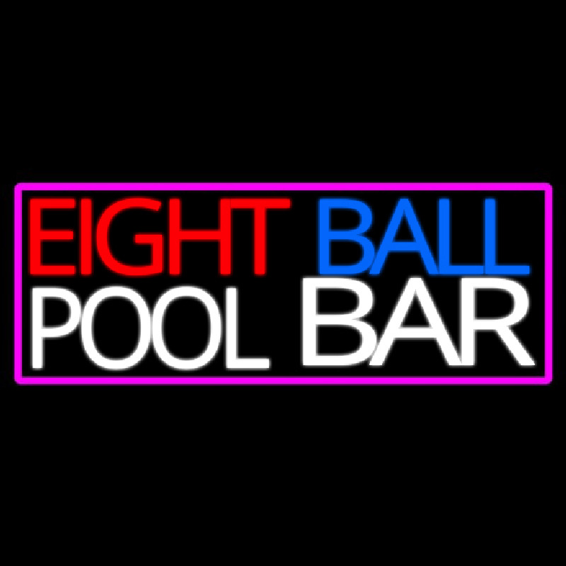 Eight Ball Pool Bar With Pink Border Neonkyltti