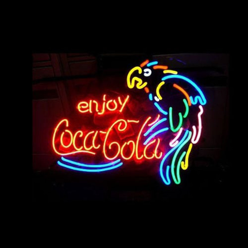 Enjoy Coca Cola Parrot Olut Baari Avoinna Neonkyltti