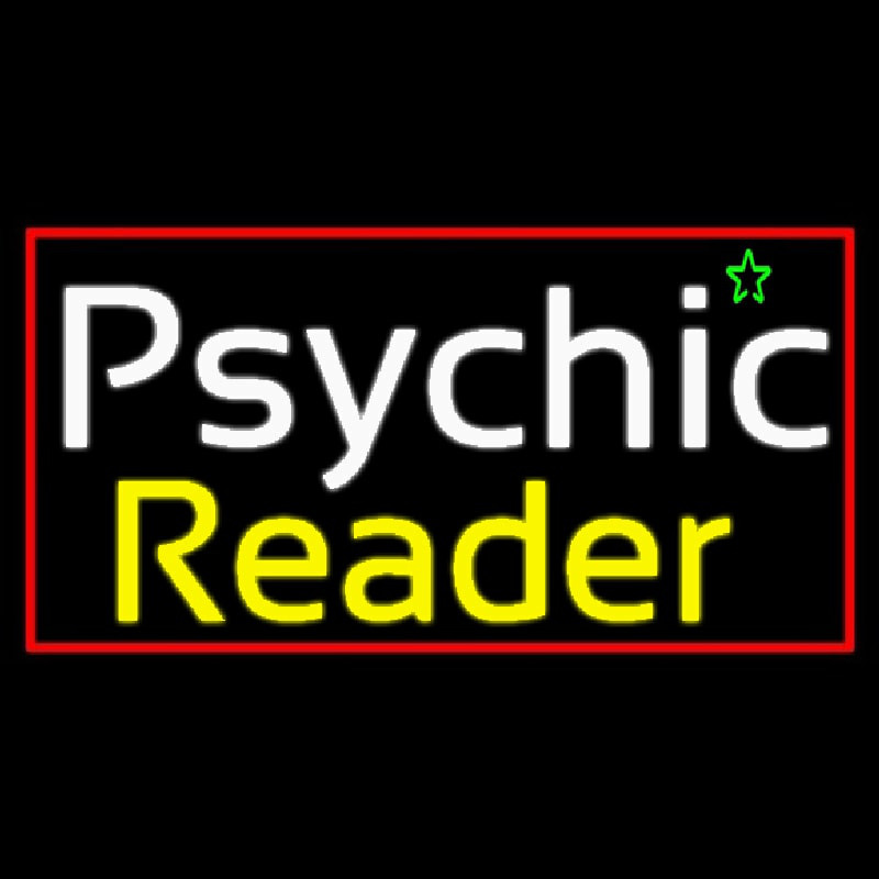European Psychic Reader With Red Border Neonkyltti