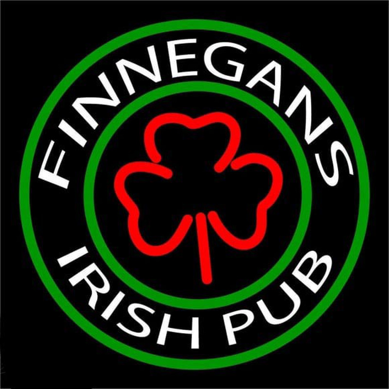 Finnegans Round Te t With Clover Beer Sign Neonkyltti