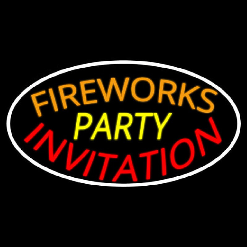 Fireworks Party Invitation In A Neonkyltti