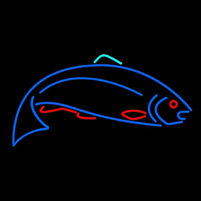 Fish Blue 1 Neonkyltti