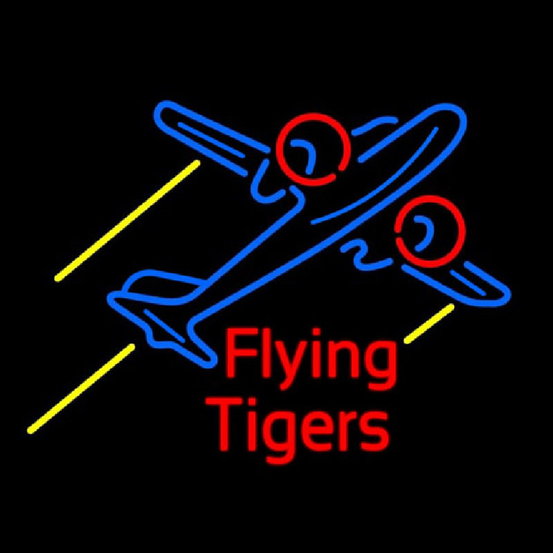 Flying Tigers Airplane Neonkyltti