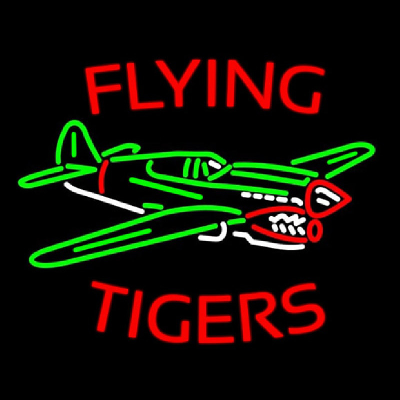 Flying Tigers Airplane Neonkyltti