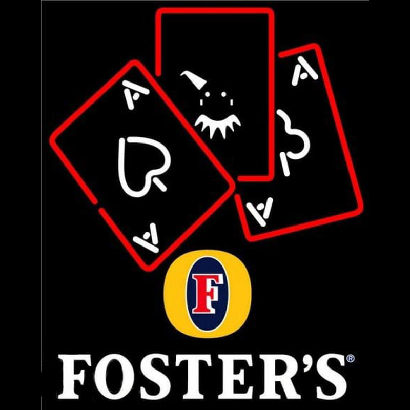 Fosters Ace And Poker Beer Sign Neonkyltti