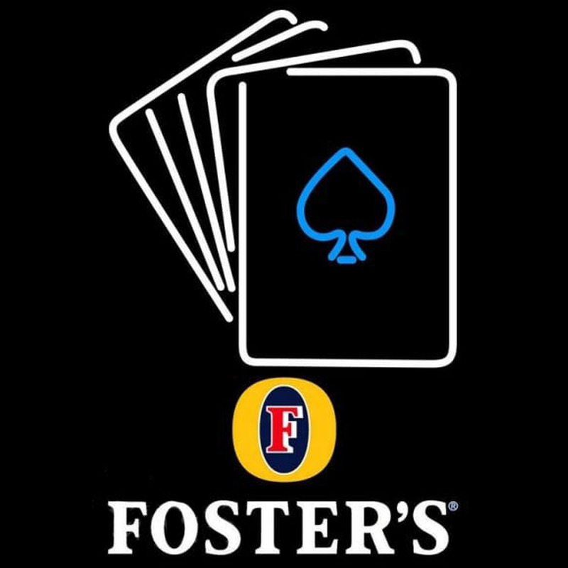 Fosters Cards Beer Sign Neonkyltti