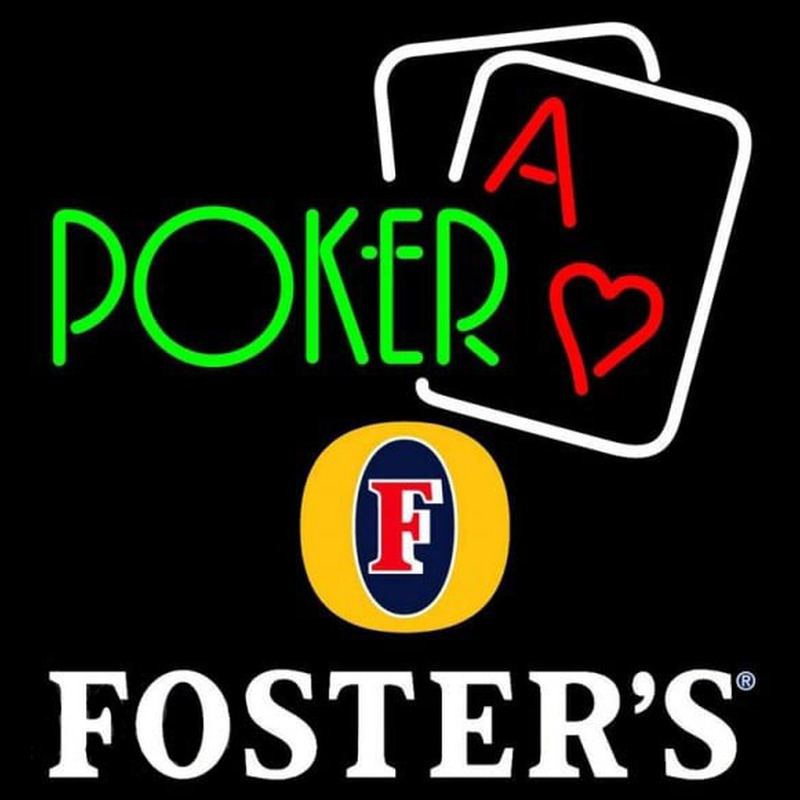 Fosters Green Poker Beer Sign Neonkyltti