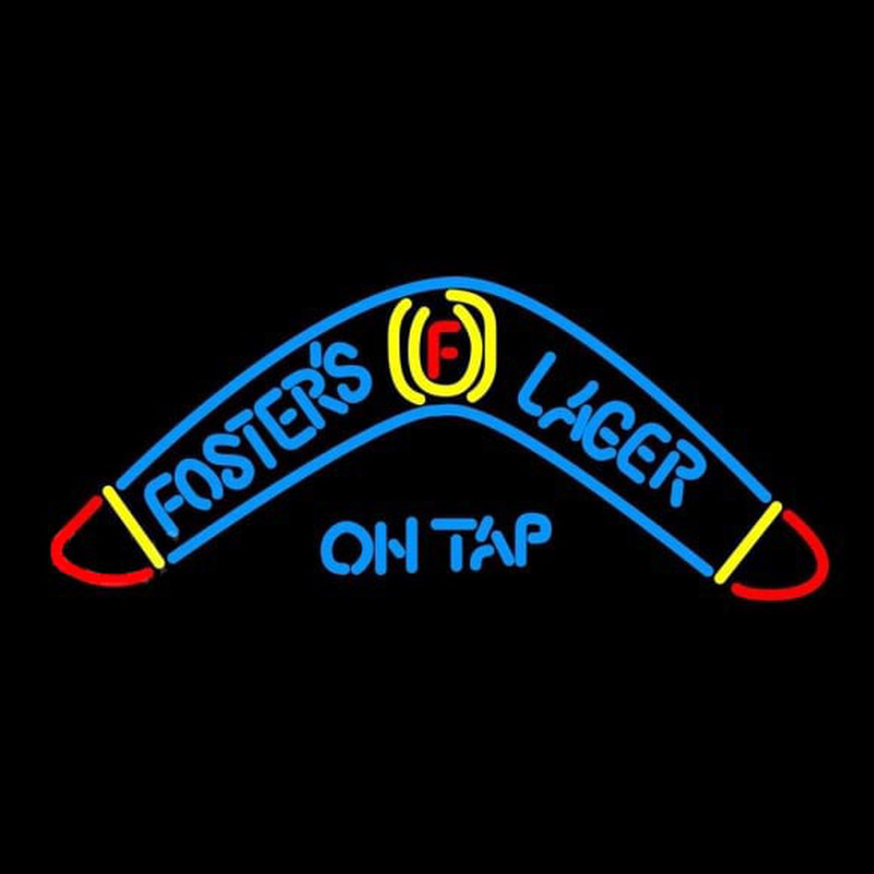 Fosters Lager Boomerang Beer Sign Neonkyltti