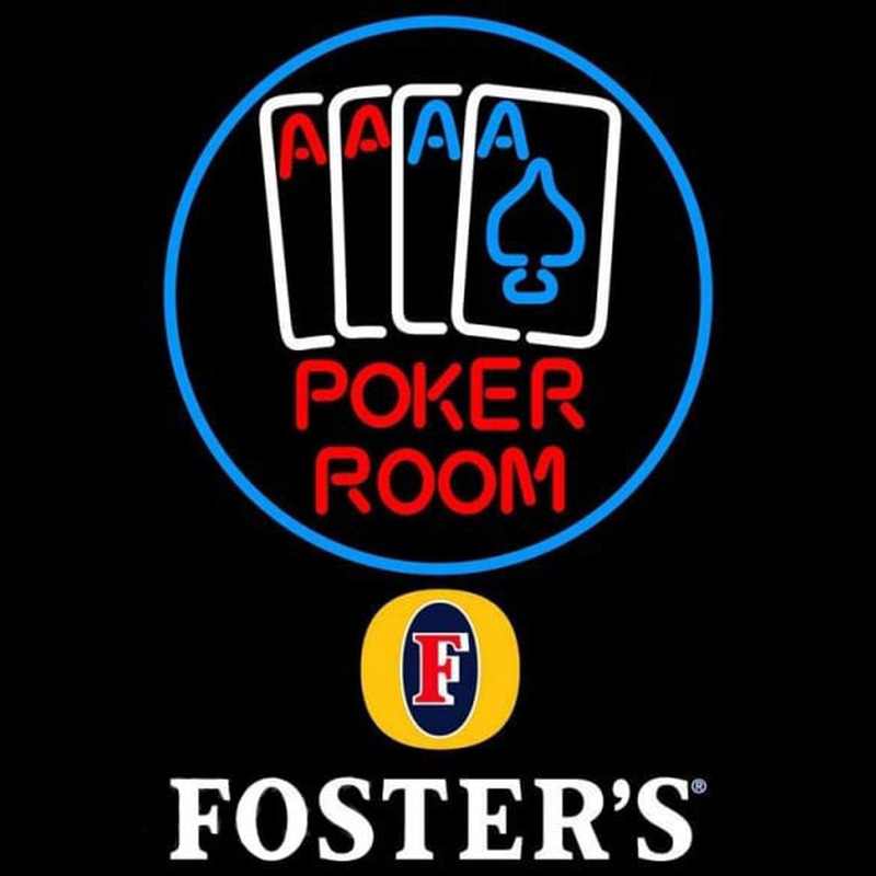 Fosters Poker Room Beer Sign Neonkyltti