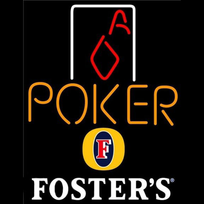 Fosters Poker Squver Ace Beer Sign Neonkyltti