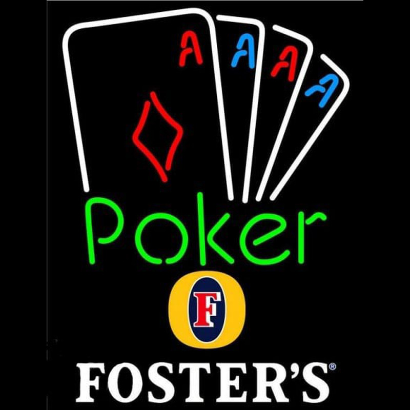 Fosters Poker Tournament Beer Sign Neonkyltti