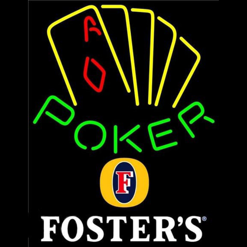 Fosters Poker Yellow Beer Sign Neonkyltti