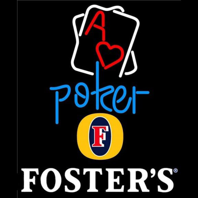 Fosters Rectangular Black Hear Ace Beer Sign Neonkyltti