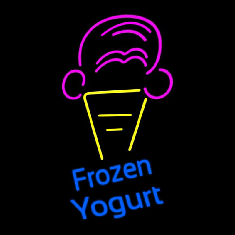 Frozen Yogurt Blue Ltrs With Cone Logo Neonkyltti