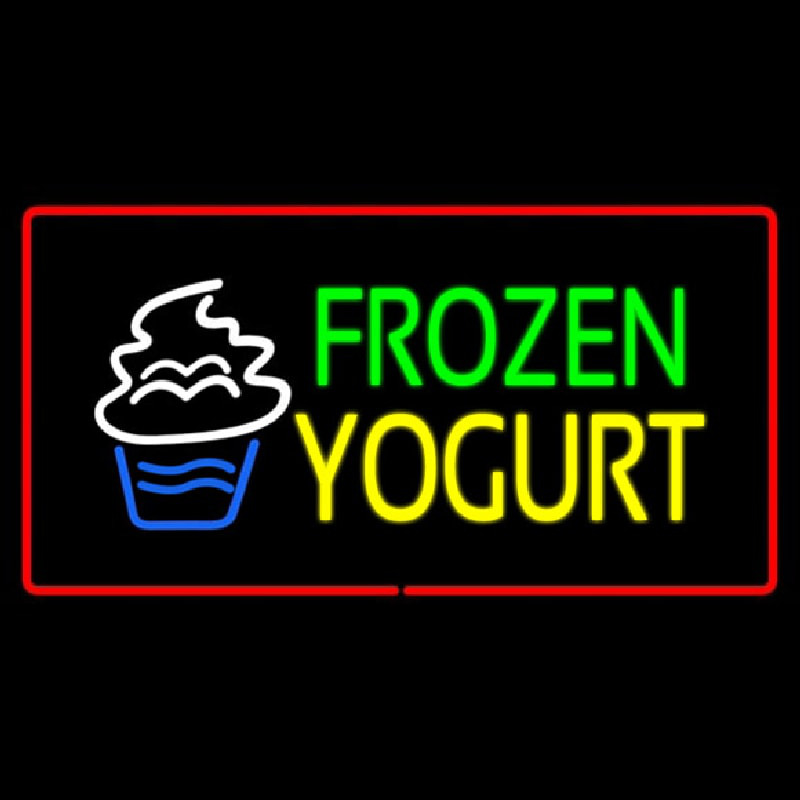 Frozen Yogurt Rectangle Red Neonkyltti