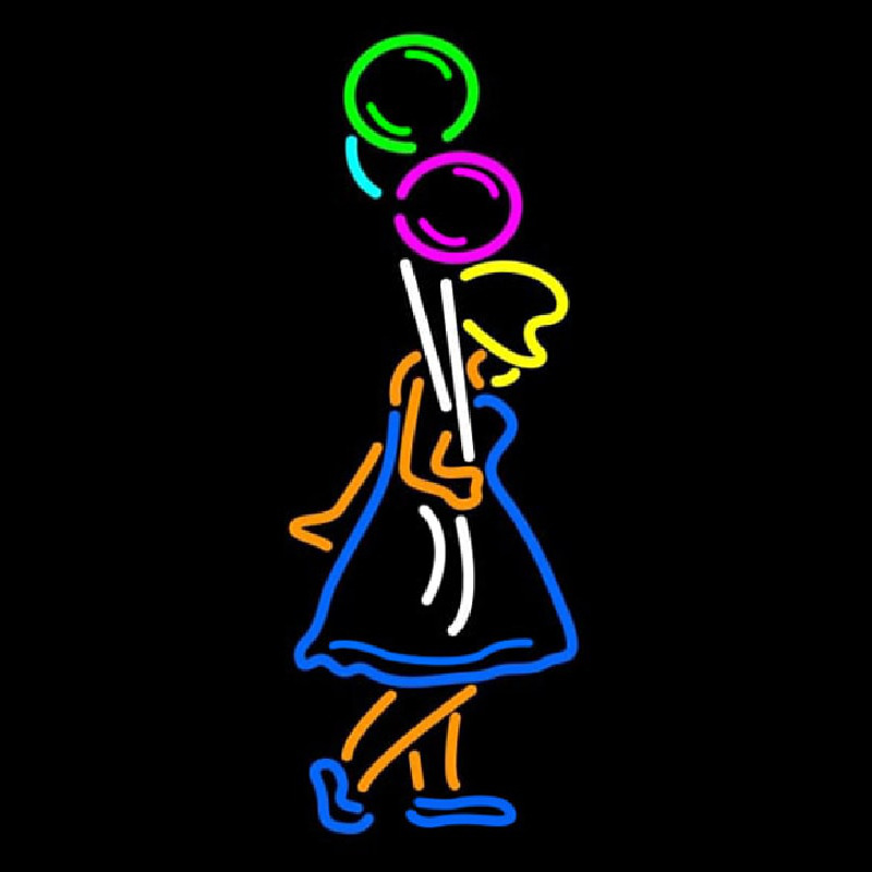 Girl With Balloon Neonkyltti