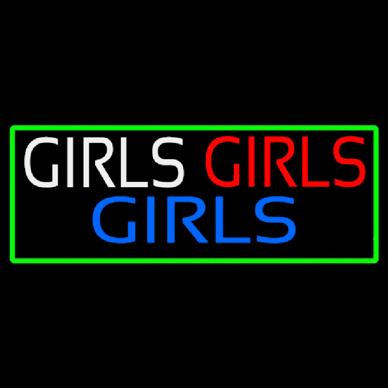 Girls Girls Girls Strip With Turquoise Border Neonkyltti