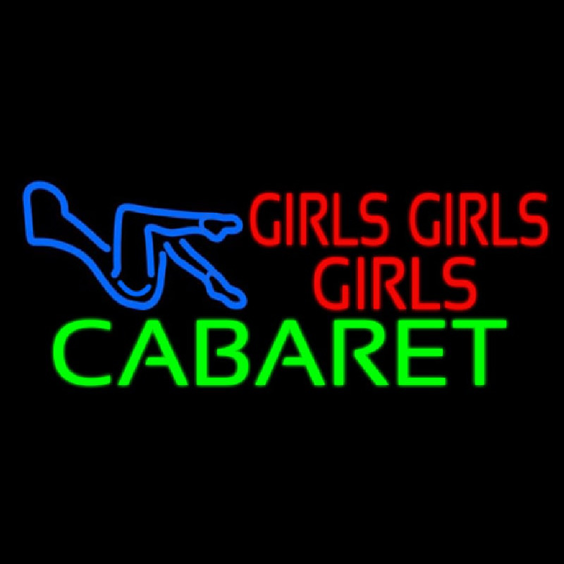 Girls Girls Girls The Cabaret Girl Logo Neonkyltti