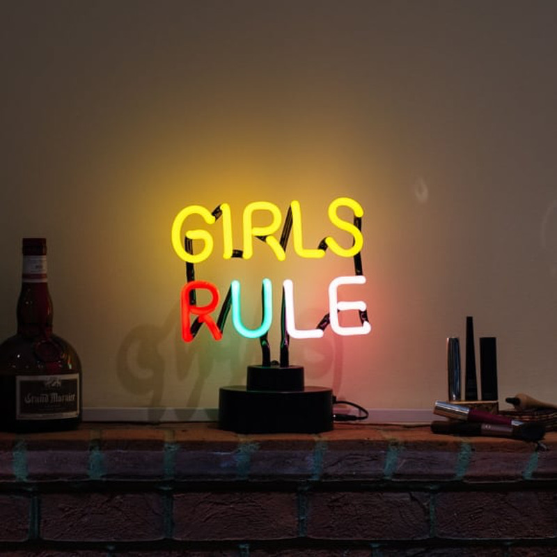 Girls Rule Desktop Neonkyltti
