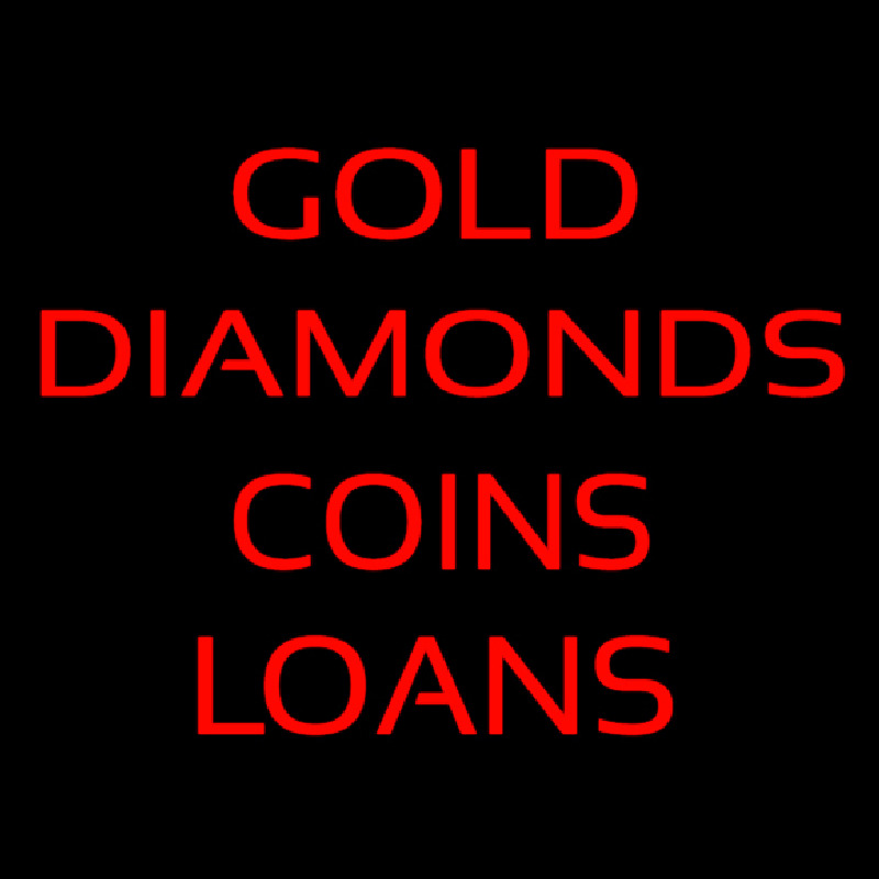 Gold Diamonds Coins Loan Neonkyltti