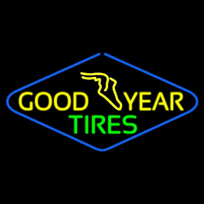 Goodyear Tires Blue Border Neonkyltti