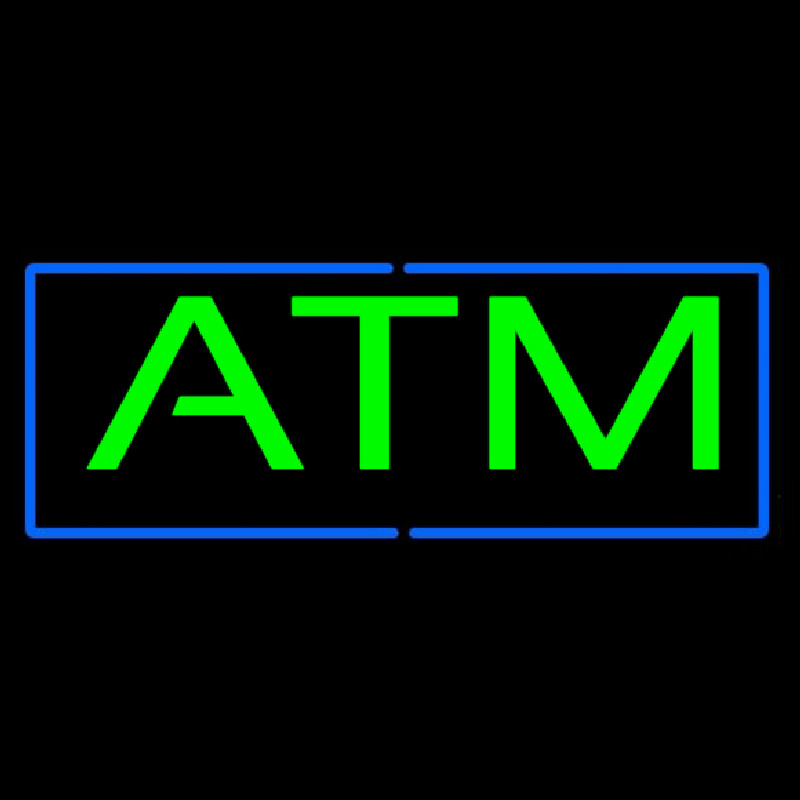 Green Atm Blue Border Neonkyltti