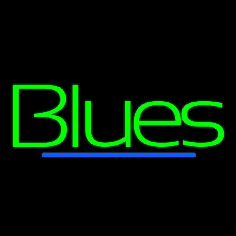 Green Blues Cursive 2 Neonkyltti