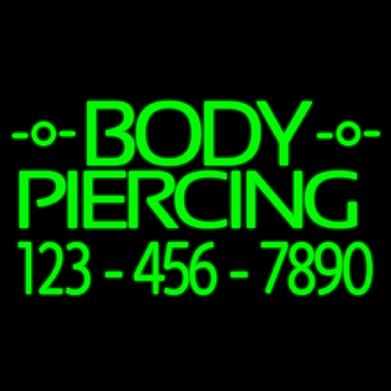 Green Body Piercing With Phone Number Neonkyltti