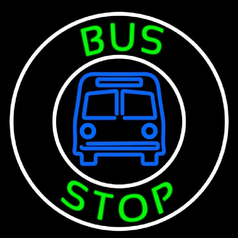 Green Bus Stop Neonkyltti