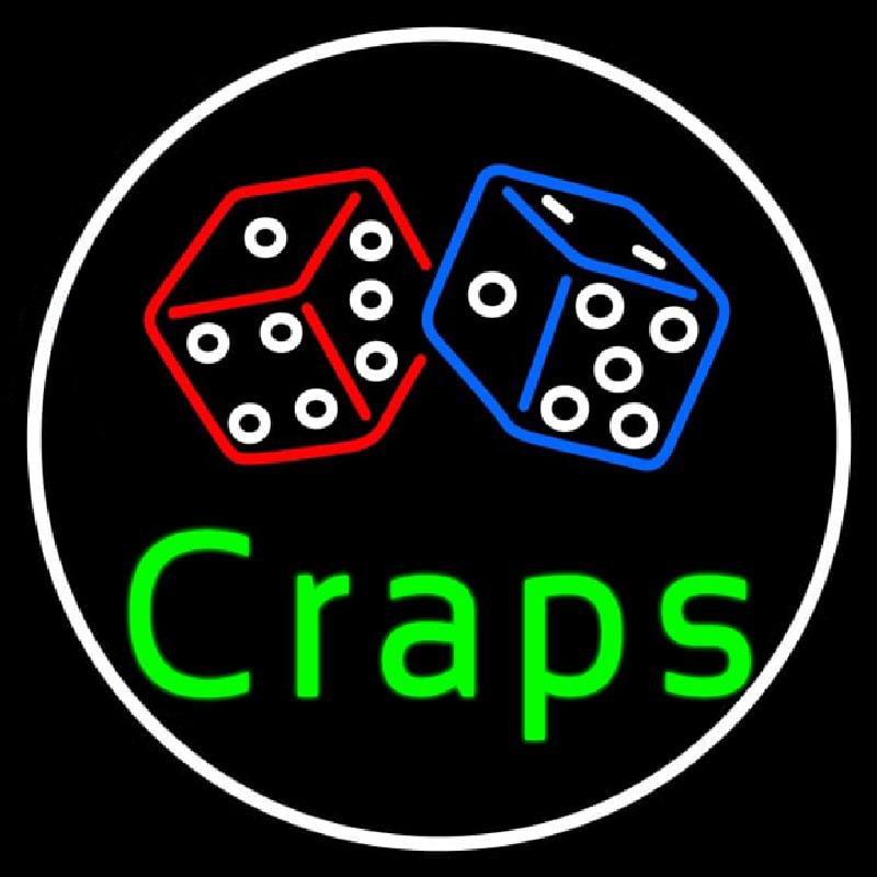 Green Craps Dice 1 Neonkyltti