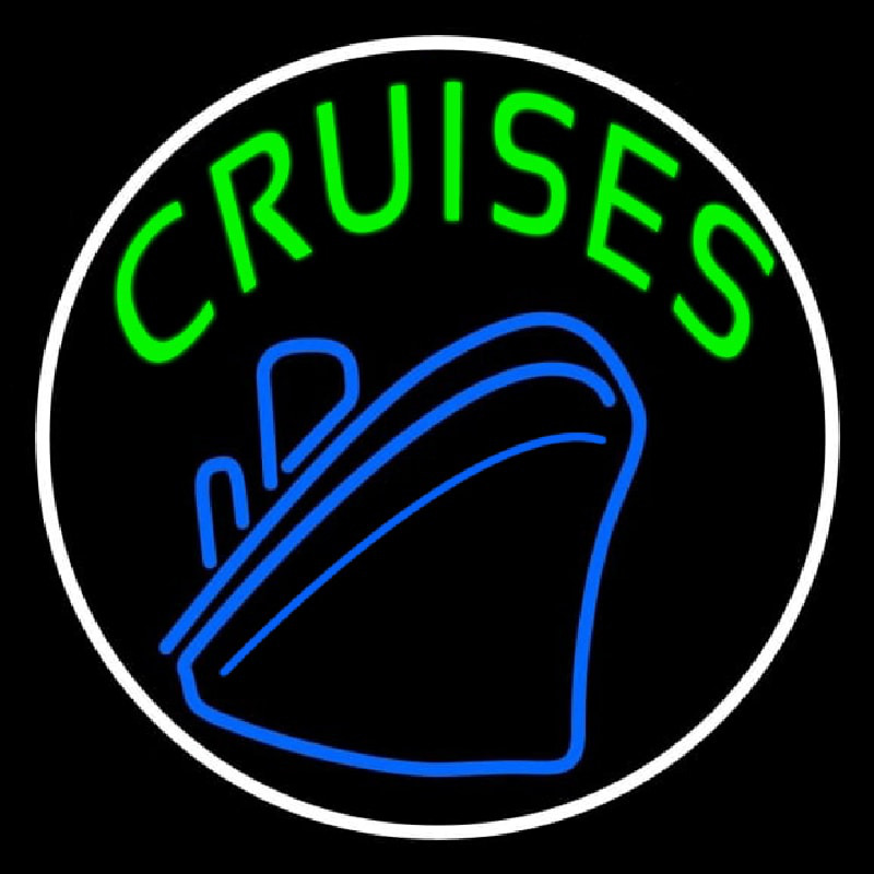 Green Cruises With White Border Neonkyltti