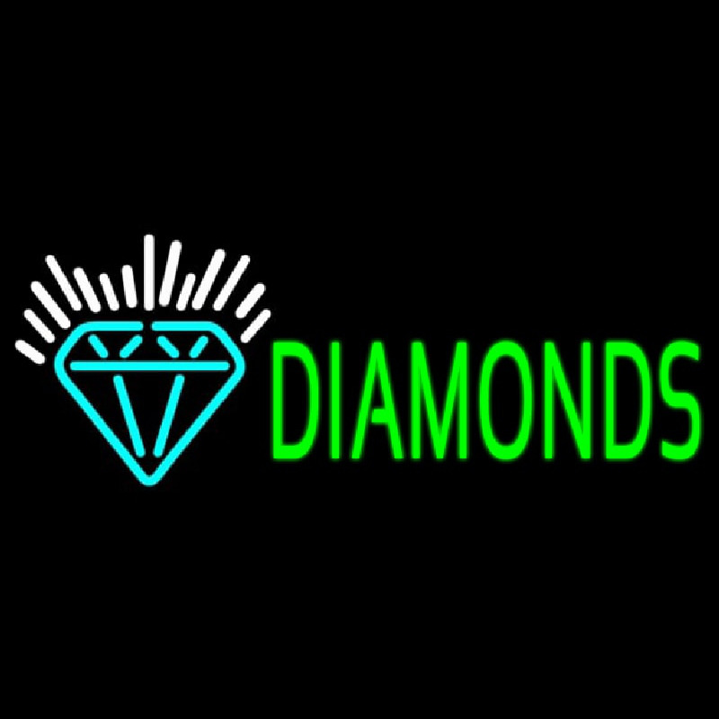 Green Diamonds Logo Neonkyltti