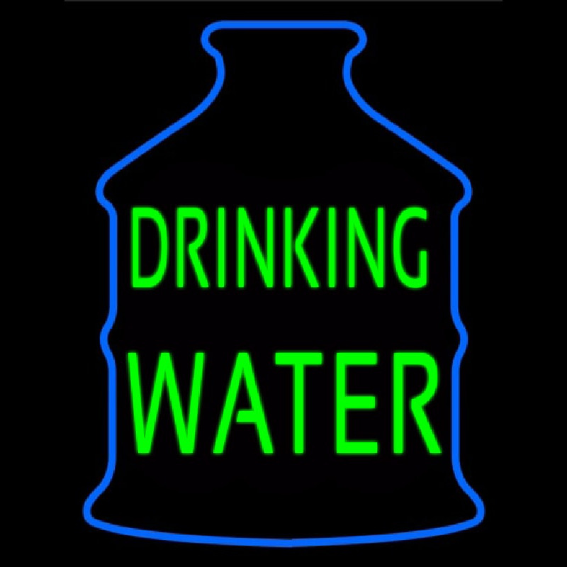 Green Drinking Water Logo Neonkyltti