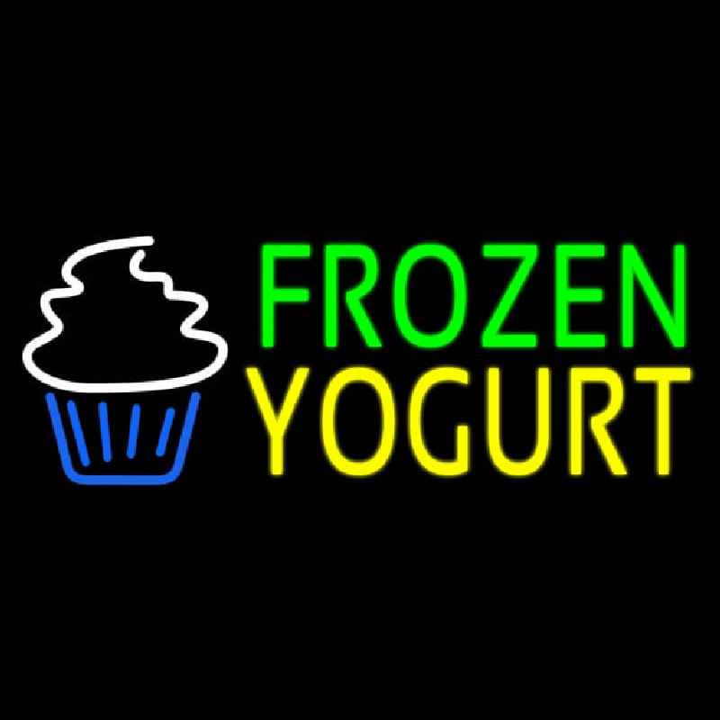 Green Frozen Yogurt Yellow Logo Neonkyltti