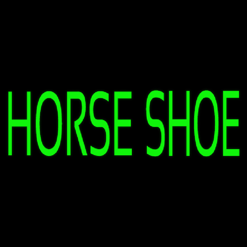 Green Horse Shoe Neonkyltti