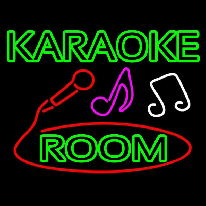 Green Karaoke Rooms Neonkyltti